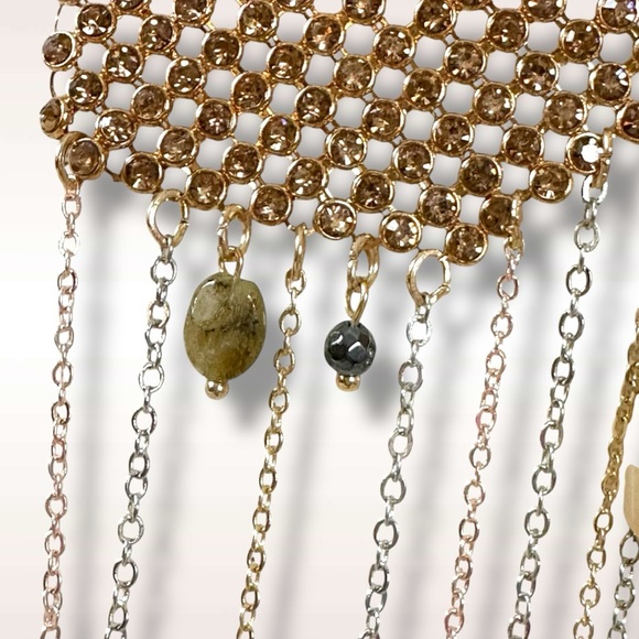 Free People Ariana Ost No Halo Body Chain NWT Necklace Fringe Bohemian Crystal - Picture 8 of 17